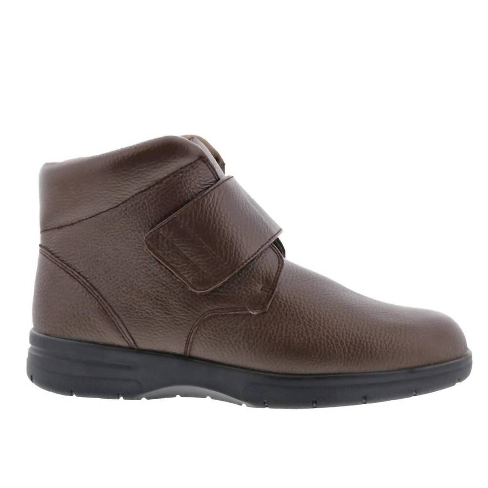 NEW DREW men's big easy boot - wide in dark brown calf